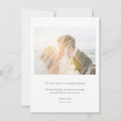 Just Married Elegant Script Photos Wedding Aankondiging (Achterkant)