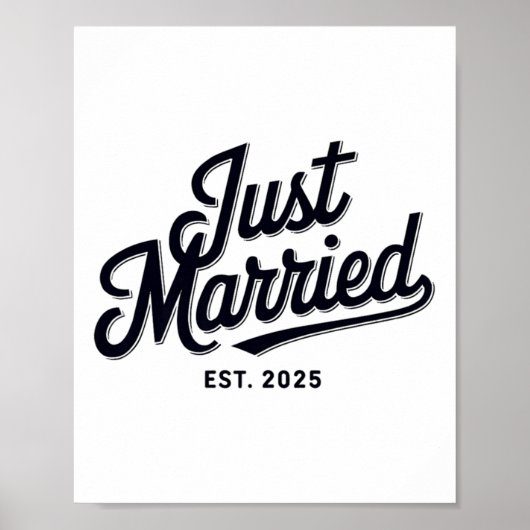 Just Married Est 2025 Trouwvrouw Mr & Mrs Br Poster (Voorkant)