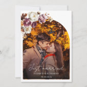 just married | Fall Wedding Fotoaankondiging Kaart (Voorkant)