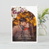 just married | Fall Wedding Fotoaankondiging Kaart (Staand voorkant)