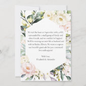 just married | Floral Wedding Fotoaankondiging Kaart (Achterkant)