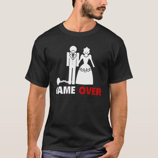 Just Married - GAME OVER T-shirt (Voorkant)