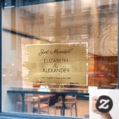 Just Married! Gold Faux Foil Raamsticker (Cafe Raam)