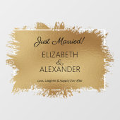 Just Married! Gold Faux Foil Raamsticker (Vel)