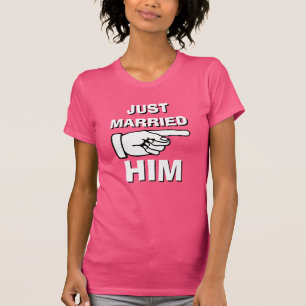 Just Married Him Haar t-shirt ingesteld voor nieuw