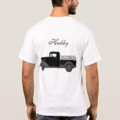 Just Married Hubby Wifey Truck T-Shirt Zwart Grijs (Achterkant)