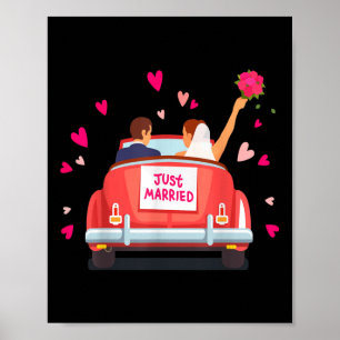 Just Married _ Huwelijk _ Bruid & Kamp; Bruidegom Poster