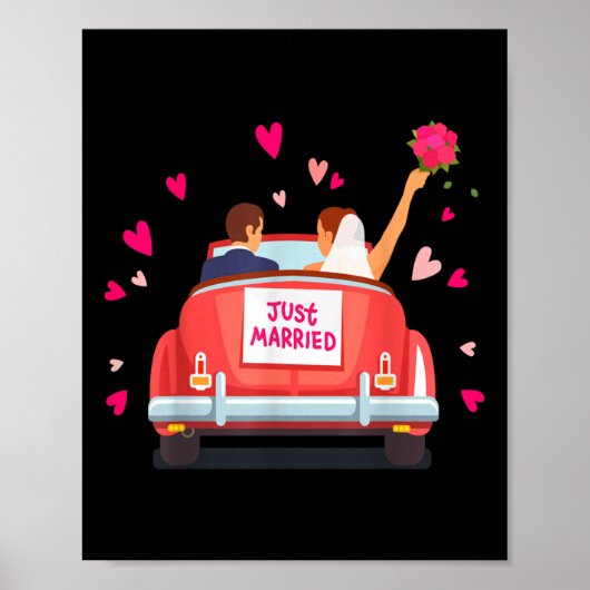 Just Married _ Huwelijk _ Bruid & Kamp; Bruidegom Poster (Voorkant)