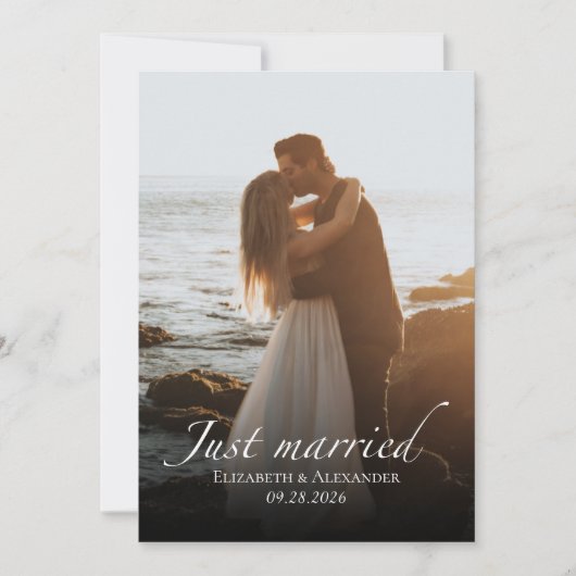just married | Huwelijksfoto aankondiging (Voorkant)