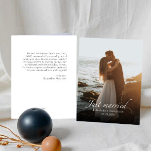 just married   Huwelijksfoto aankondiging