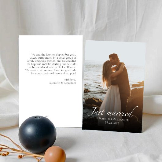 just married | Huwelijksfoto aankondiging