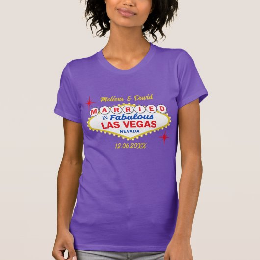 Just Married in Las Vegas Wedding T-shirt (Voorkant)