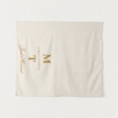 Just Married Ivory Gold Wedding Car Banner Sign Wandkleed (Voorkant (horizontaal))