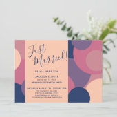 Just Married! Kleurrijke kringen alleen receptie Kaart (Staand voorkant)