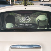 Just Married | Koppels Naam Bruiloft Elegant Scrip Raamsticker