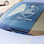 Just Married | Koppels Naam Bruiloft Elegant Scrip Raamsticker