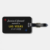 Just Married Las Vegas Wedding Couple Bagagelabel (Achterkant horizontaal)