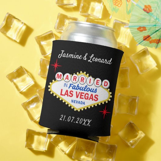 Just Married Las Vegas Wedding Favor Blikjeskoeler (Insitu Zomer)