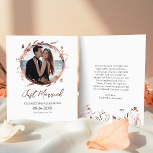 just married   Lente bruiloft foto aankondiging