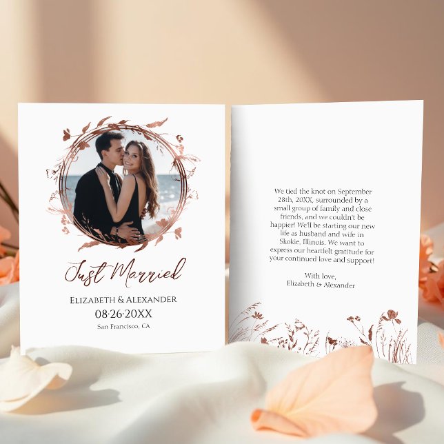 just married | Lente bruiloft foto aankondiging (Creator heeft geüpload)