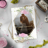 just married | Lente bruiloft foto aankondiging