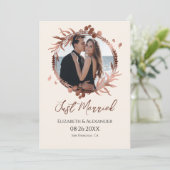 just married | Lente bruiloft foto aankondiging (Staand voorkant)