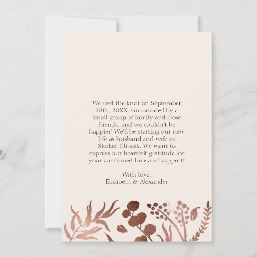 just married | Lente bruiloft foto aankondiging (Achterkant)