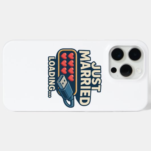 Just Married Loading – Grappige Tech Wedding Case-Mate iPhone Case (Achterkant (horizontaal))