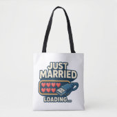 Just Married Loading – Grappige Tech Wedding Tote Bag (Voorkant)