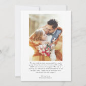 Just Married | Modern met de hand geletterd script Aankondiging (Achterkant)