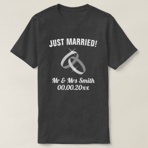 Just Married Mr & Mrs t shirt ingesteld voor nieuw