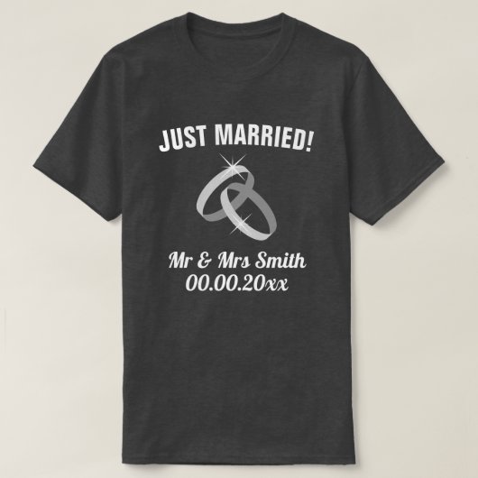Just Married Mr & Mrs t shirt ingesteld voor nieuw (Design voorkant)