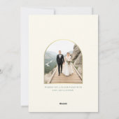 Just Married Newlywed Couple Arch Photo Christmas Feestdagenkaart (Achterkant)