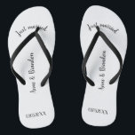 Just married personalisierbare teenslippers<br><div class="desc">Personalisierbare Flip Flops als Geschenk für das Brautpaar.</div>