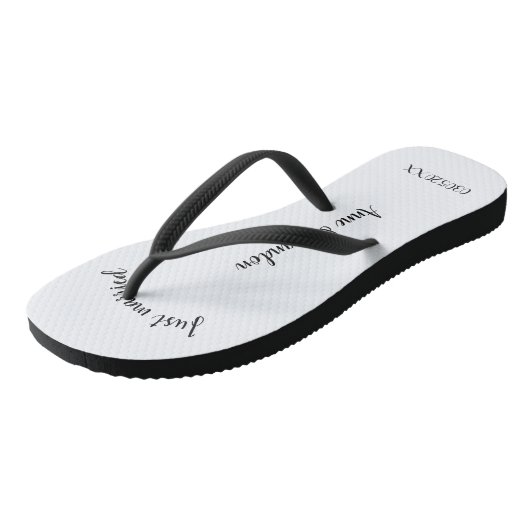 Just married personalisierbare teenslippers (Schuin)