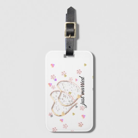 just married ,personalized  bagagelabel (Voorkant (verticaal))