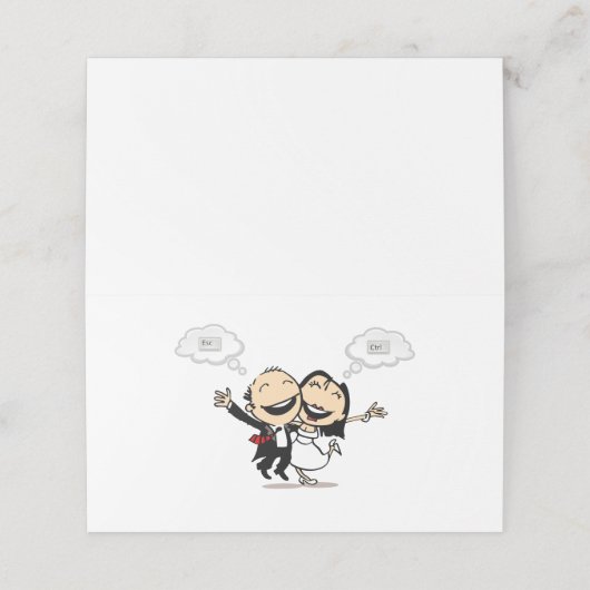 Just married plaatskaartje (Buitenkant ongevouwen)