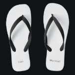 Just Married Quote Wedding And Marriage Text Teenslippers<br><div class="desc">Flip Flops - Just Married!</div>