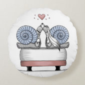 Just married rond kussen (Voorkant)