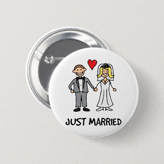 Just married ronde button 5,7 cm (Voorkant /achterkant)