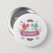 just married ronde button 7,6 cm (Voorkant /achterkant)