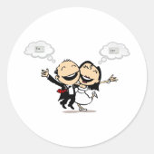 Just married ronde sticker (Voorkant)