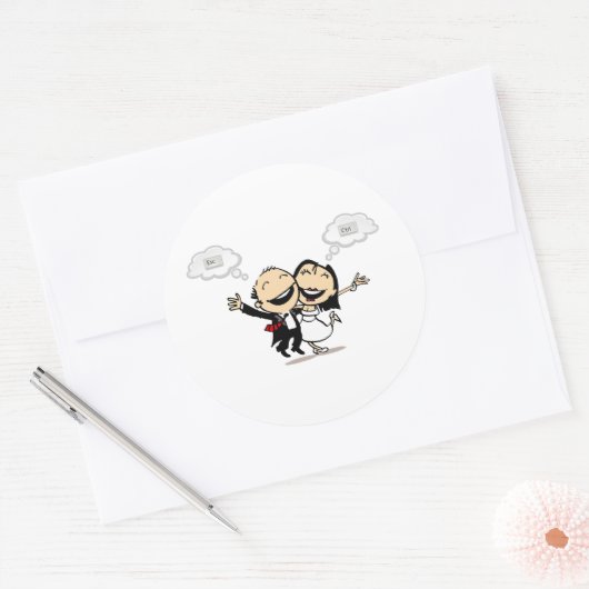 Just married ronde sticker (Envelop)
