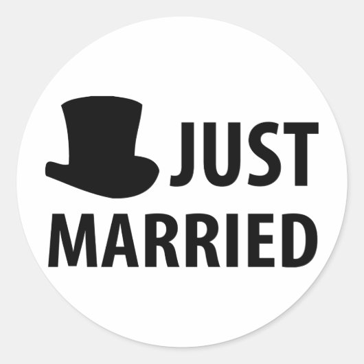 just married ronde sticker (Voorkant)
