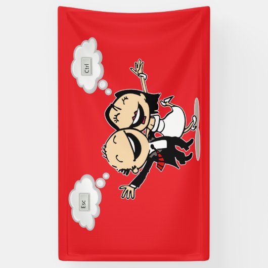 Just married spandoek (Verticaal)