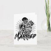 Just Married - Spooky Halloween bruid en bruidegom Kaart (Voorkant)