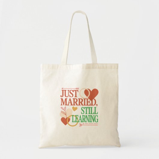Just Married, Still Learning – Valentine's Day Tote Bag (Voorkant)