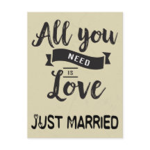  Just Married Tan & Black Wedding Love