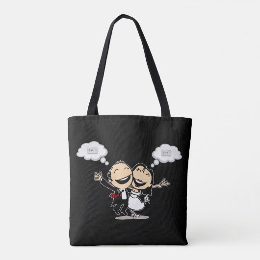 Just married tote bag (Achterkant)