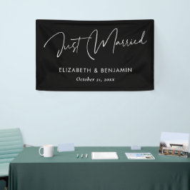 'Just Married' trouwauto banner - gepersonaliseerd